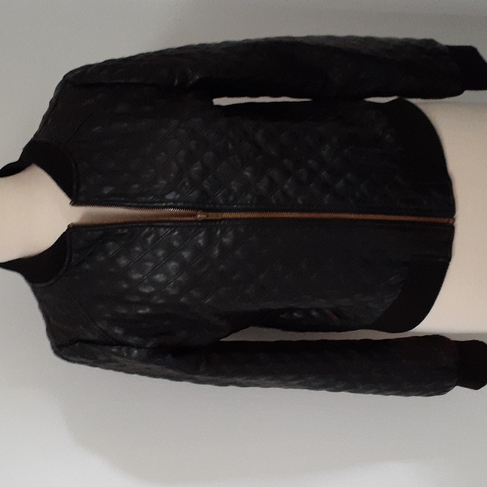Juniors Ambiance Faux Leather Quilted Jacket